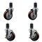 Service Caster 4'' SS Maroon Poly Wheel Swivel 1-5/8'' Expanding Stem Caster Set 2 Brakes, 4PK SCC-SSEX20S414-PPUB-MRN-2-TLB-2-158 - alternate 1
